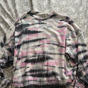 Tie-Dye Sweatshirt in Pink and Black